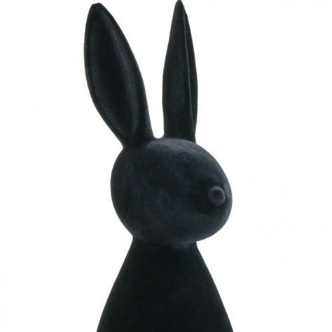 Floristik24 Ch Deko Hase Schwarz Deko Osterhase Beflockt H69cm