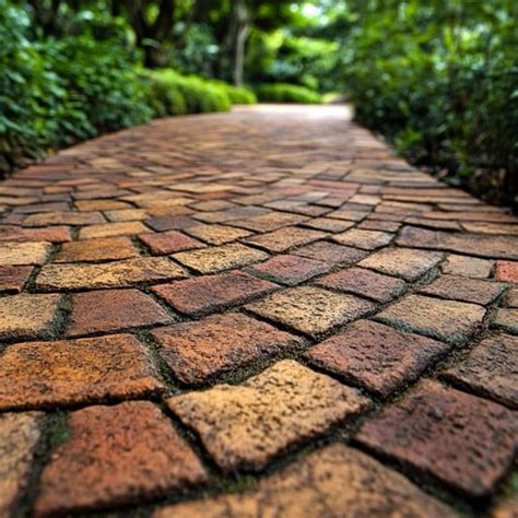 brick pathway outdoors photo pathway bricks garden