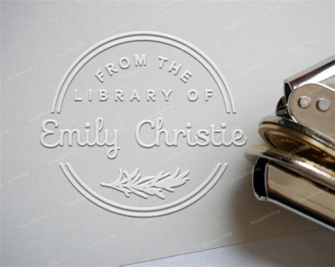 Custom Library Embosser Stamp Personalized Book Embossing Stamp