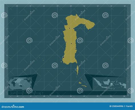 Sulawesi Selatan Indonesia Solid Major Cities Stock Illustration