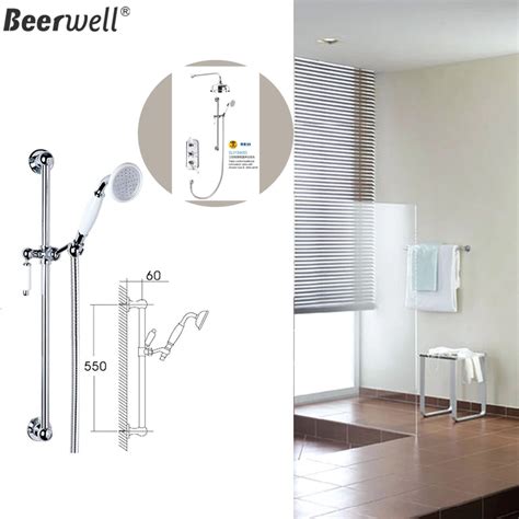 Brass Silde Rail Set With Handshowerand15m Flexible Hose Shower Bar