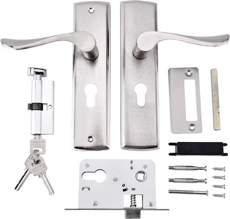 Yosoo Door Handle Lock Aluminum Interior Door Handle Set Pack Latch