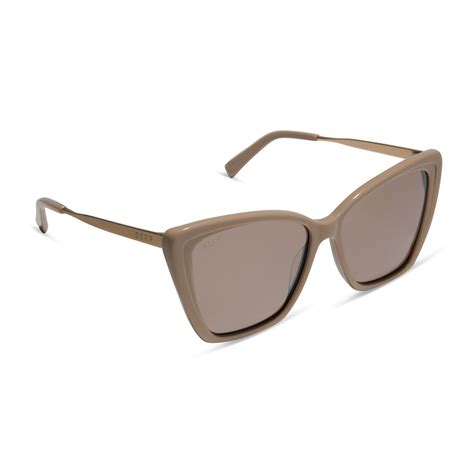 Becky Ii Cat Eye Sunglasses Brushed Gold Silver Flash Diff Eyewear