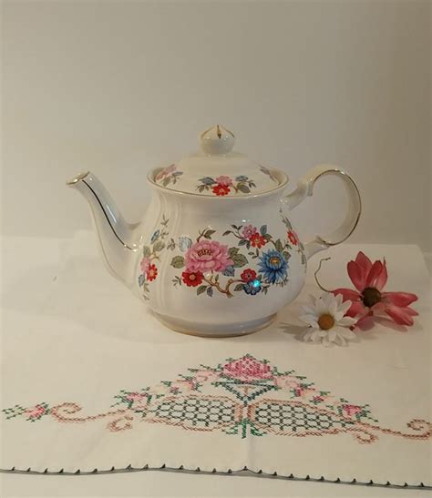 Sadler Floral Teapot Full Size Vintage Sadler Teapot Sadler Etsy