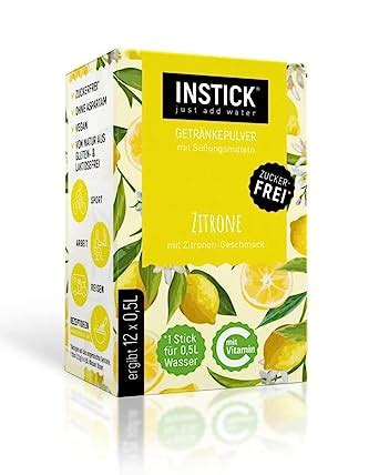 Instick Zuckerfreies Instant Getr Nk Zitrone Packung F R X