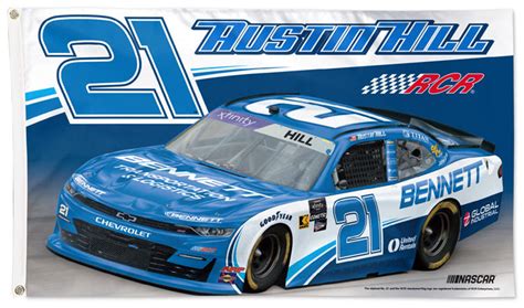 austin hill nascar  bennett camaro huge    deluxe banner flag
