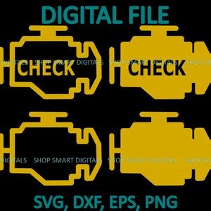 Check Engine SVG Check Engine Light Cut File Mechanic Svg Digital ...