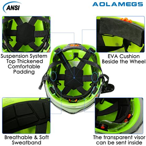 Aolamegs Ce Construction Safety Helmet With Visor Built In Goggles