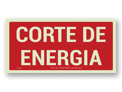 Placas De Sinaliza O Placa Corte De Energia Fotoluminescente Ma