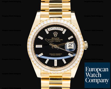 Rolex Rbr Day Date Presidential Black Onyx Diamond Dial Diamond