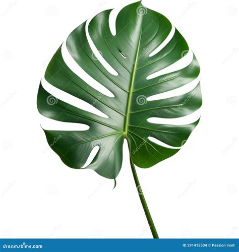 Hoja Verde Monstera Aislada En Fondo Blanco Stock De Ilustraci N