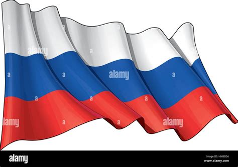 Vector Illustration Of A Waving Russian Flag All Elements Neatly