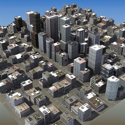 3d model urban city scene trees