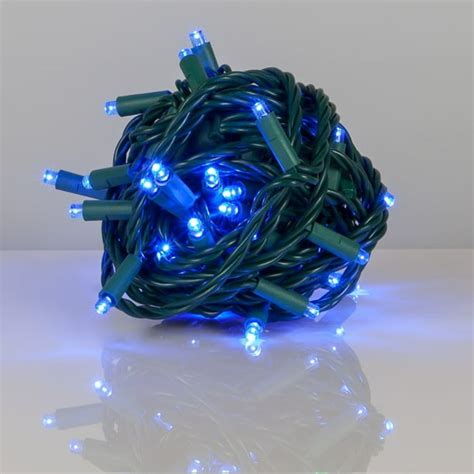 Kringle Traditions 5mm Led Blue Christmas Lights Mini Led String Lights 50 Lights Green Wire