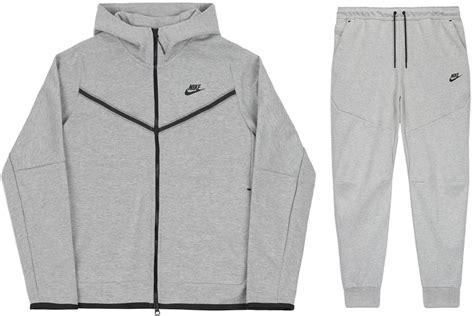 Nike Sportswear Tech Fleece Full Zip Hoodie And Joggers Set Grey Herren De