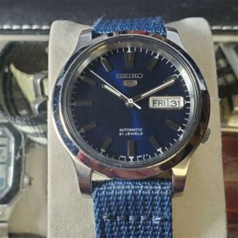 Seiko 5 Mens Snk793 Automatic Stainless Steel Watch With Blue Dial