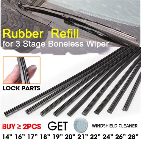 Broshoo Car Windscreen Wiper Blade Strips Insert Natural Rubber Refill