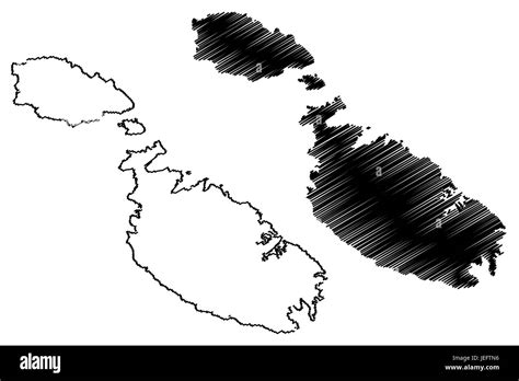 Malta Island Map Vector Illustration Scribble Sketch Malta Island