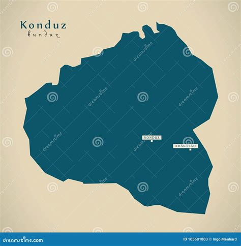 Kunduz City Islamic Republic Of Afghanistan Map Vector Illustration ...