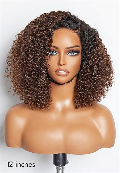 Amazon Luvme Hair Inch Kinky Curly Ombre Brown Bob Wig Human