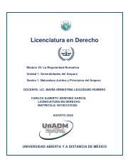 M20 U1 S1 CASG pdf Licenciatura en Derecho Módulo 20 La Regularidad