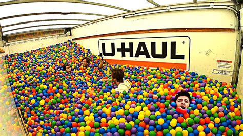 1000000 Ball Pit Balls In A Moving Truck Crazy Youtube