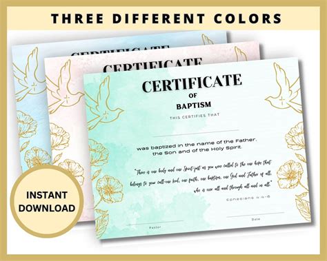 Baptism Certificate, Certificate of Baptism, Certificate Baptism, US ...