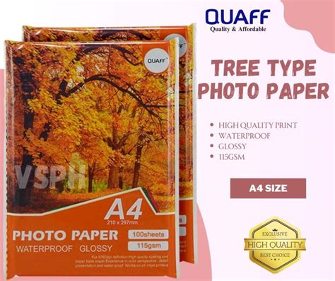 QUAFF TREE TYPE PHOTO PAPER 115GSM By VSPH Lazada PH