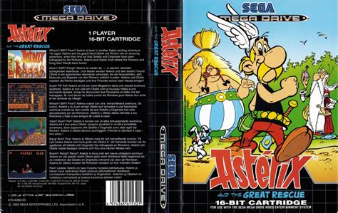 Asterix And The Great Rescue Reproduction Game Box Cover For Mega Drive