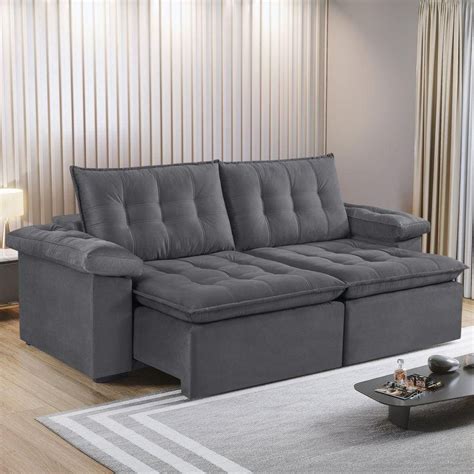 Sofa Prime Retratil Lugar Cinza Black Friday Vale Pix Casas Bahia