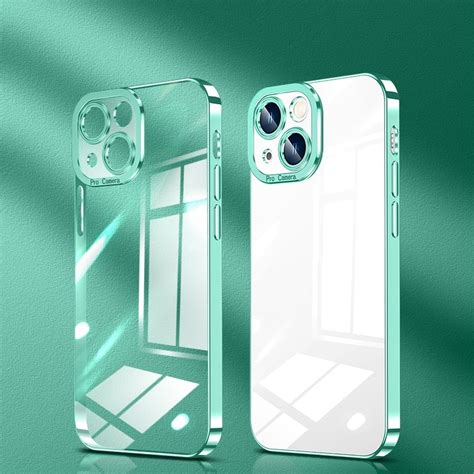 Crystal Plated High Transparency Phone Case For Iphone 13 Pro Max Light Green