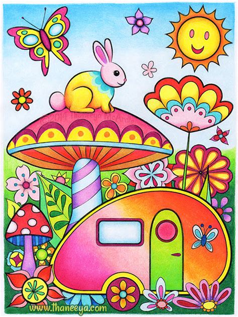 Whimsical Art Cute Fun Colorful Paintings And Drawings By Thaneeya