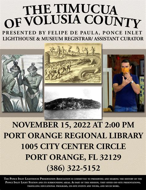 OUTREACH - The Timucua of Volusia County @ The Port Orange Regional ...