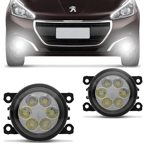 Par Farol De Milha 6 LEDs Peugeot 208 2012 2013 2014 2015 2016 2017