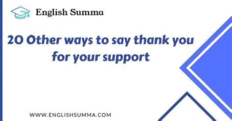 20 Other Ways To Say Thank You For Your Support English Summa