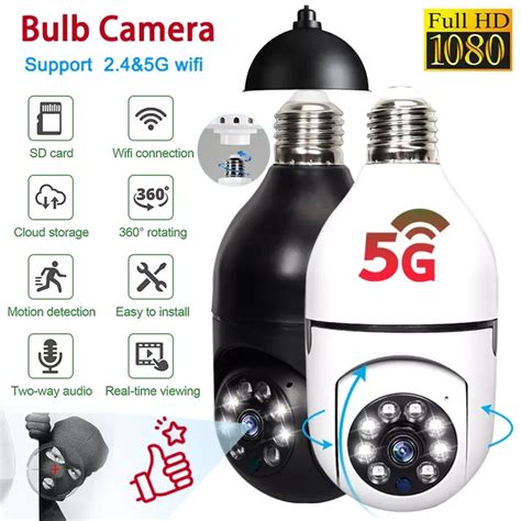 E27 360 Derece Ampul Kamera Mini G Venlik Monit R Wifi HD 1080P Gece G