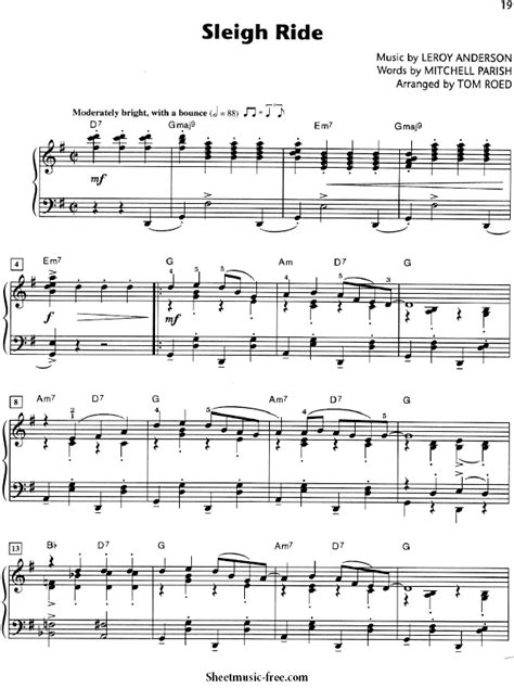 Sleigh Ride Sheet Music Christmas Carol - ♪ SHEETMUSIC-FREE.COM