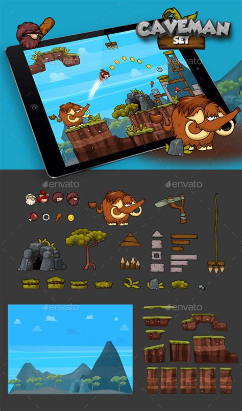 Cartoon Desert Platformer Tileset By Uvector Graphicriver Images