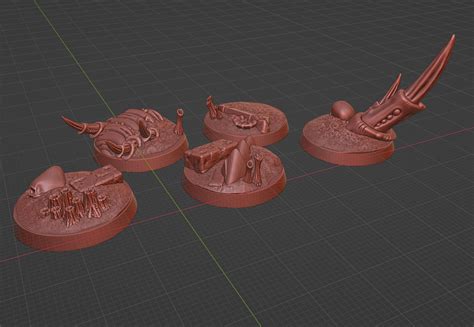 3d File Bug Infested Bases 25mm X5 Terrain Wh40k・3d Print Object To