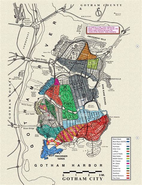 A Brief History of Gotham City | DC | Gotham city map, Gotham, Gotham city