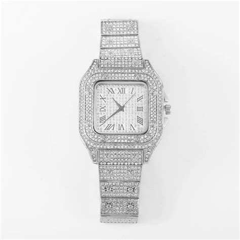 Iced Out Men Watch Hip Hop Diamond Sparkling Quartz Watches – Gofaer ...