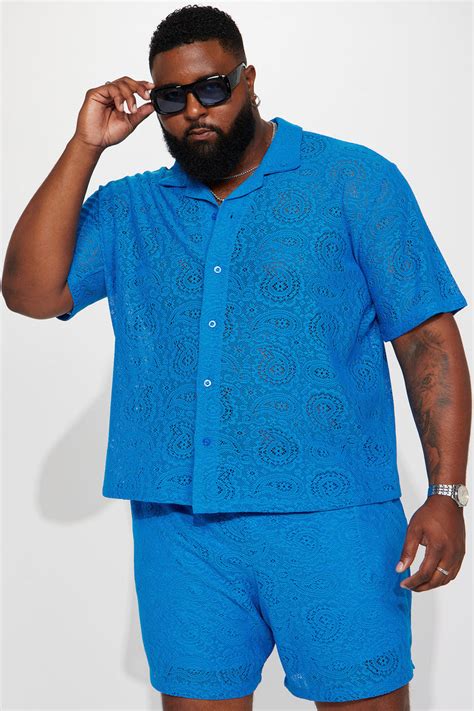 Blue Skies Button Up Shirt Blue Fashion Nova Mens Knit Tops Fashion Nova