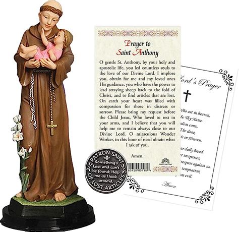 Amazon St Anthony Of Padua Statue Figurine Inch Laminated