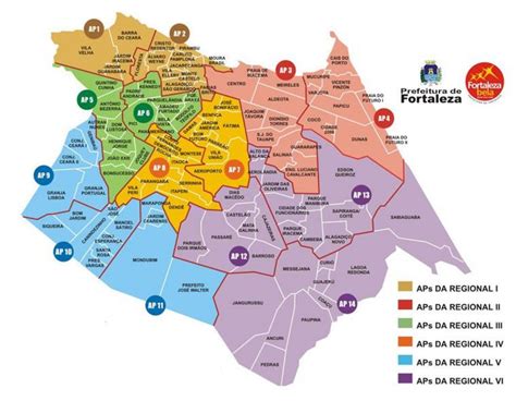 Fortaleza region map - Map of Fortaleza region (Ceará - Brazil)