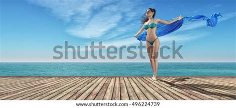 Girl Thumb Bathing Suit Over Royalty Free Licensable Stock