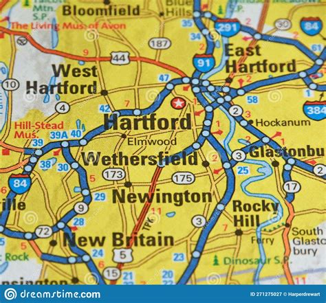 Map Image Of Hartford Connecticut Stock Image Image Of Ferry Hills