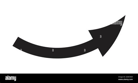 White Curved Arrow Black Background