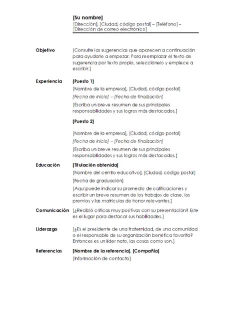 Plantillas De Curr Culum Ats Gratuitas Microsoft Create