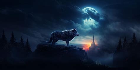 Premium AI Image | wolf howling at the moon 4k wallpaper