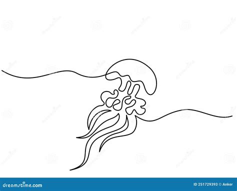 Medusa Per Decorazione Disegno Di Una Linea Continua Illustrazione